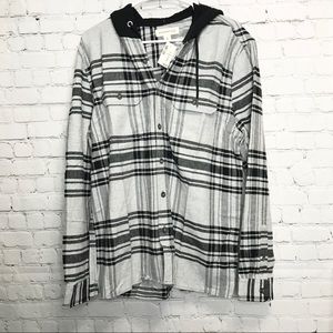 Aeropostale Flannel Button Up Hoodie